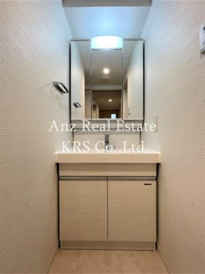 【洗面所】 | ラ・ピシーヌ南堀江 | 三面鏡の独立洗面台