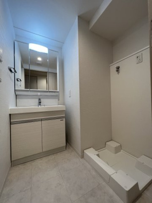 【独立洗面台】 | ラ・ピシーヌ南堀江 | 洗濯機置場はここにあります
