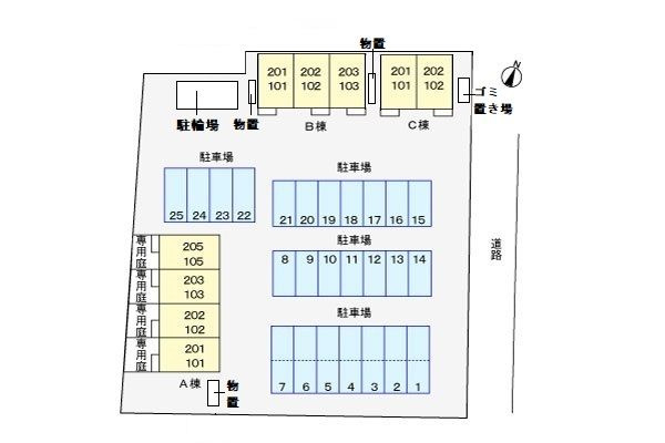 ウィングコート　Ｃの駐車場