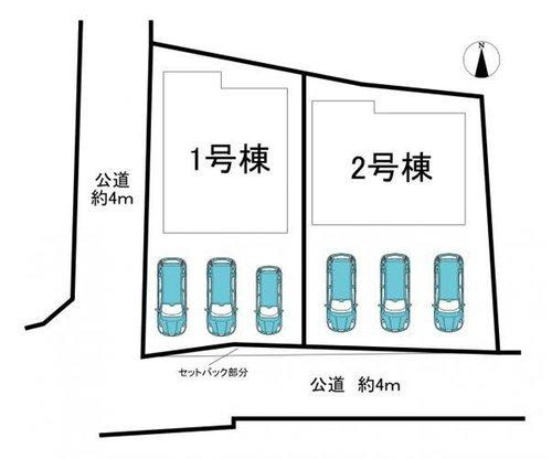 知多市新知字斉宮畑　全2棟　2号棟の区画図|全2区画分譲地♪