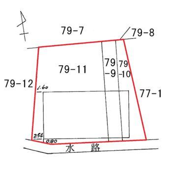 盛岡市東新庄2丁目79-11,79-9,79-10の区画図