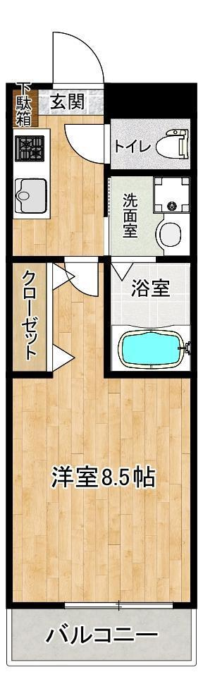 熊本市東区昭和町の賃貸マンションの間取り