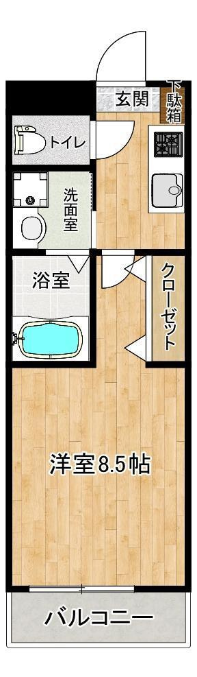 熊本市東区昭和町の賃貸マンションの間取り