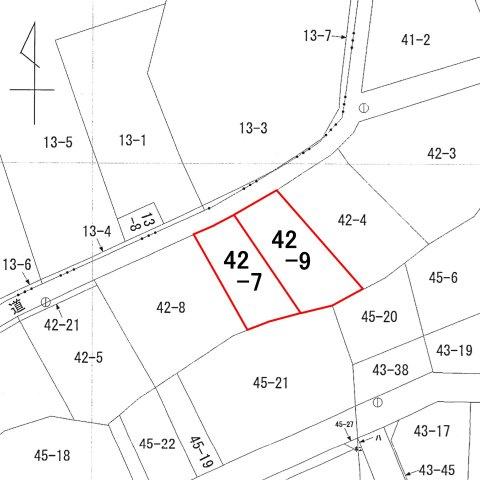 盛岡市津志田27地割42-7,42-9の区画図