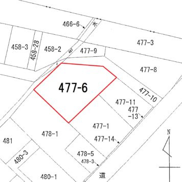 盛岡市山岸2丁目477-6の区画図