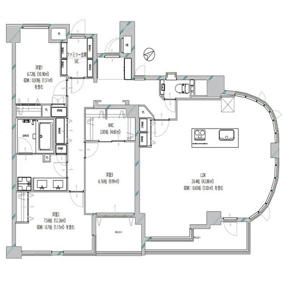 【間取り】 | グランシティ三田・三ノ橋