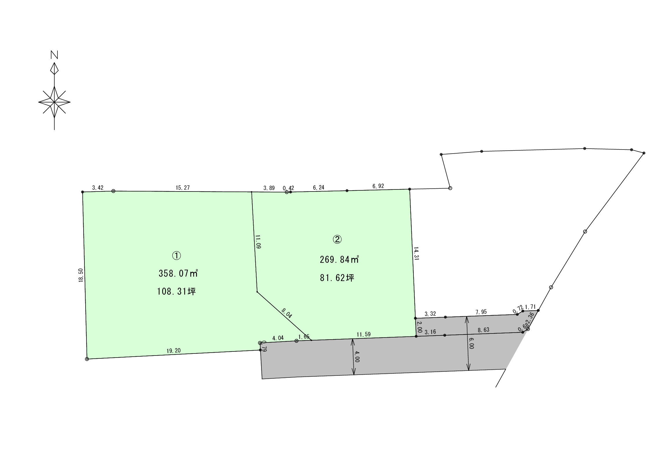 西泉分譲地の区画図