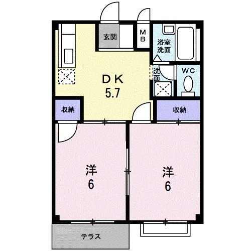 コーポラス長浜（Ａ）の間取り