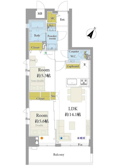 【間取り】 | 朝日シティパリオ島津山