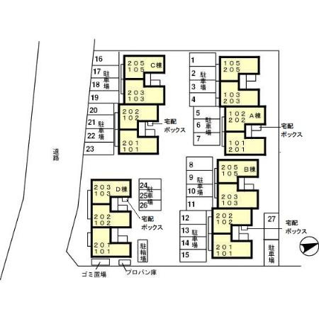 ロイヤルファミール　Cの区画図