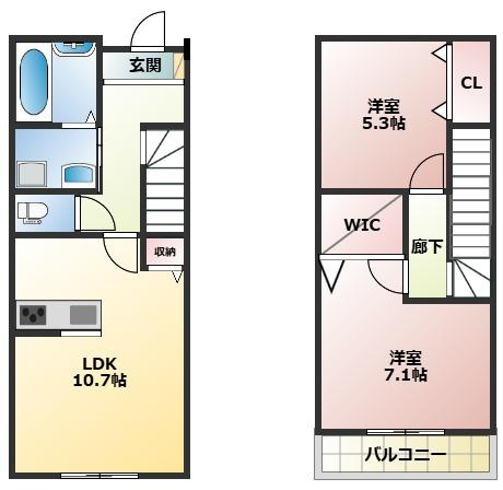Libertas　B棟（東棟）の間取り
