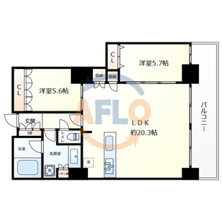 【間取り】 | 阿波座ライズタワーズフラッグ46　ＯＭＰタワー　本田小学校 | 阿波座ライズタワーフラッグ46　ＯＭＰタワー　間取り