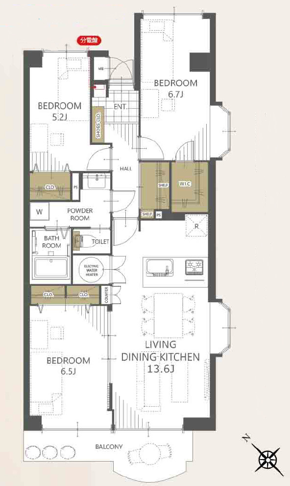 西武拝島ハイツ2号棟の間取り