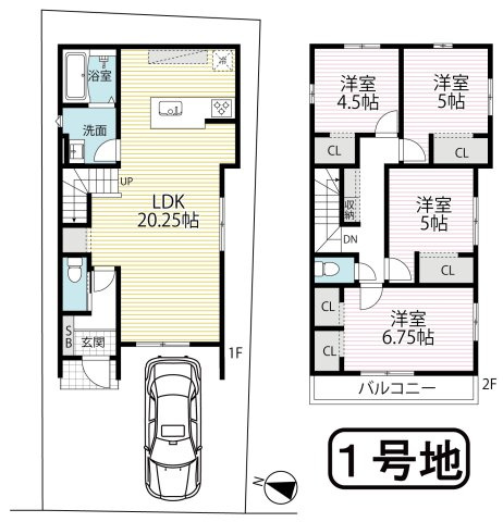 「石田」駅徒歩２０分◆収納充実＆家事動線良好な４ＬＤＫ◆完成済みで即入居OK◆伏見区日野西大道町２期の区画図|該当物件：１号地