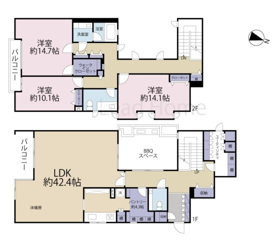 【間取り】 | ラ・アトレ玉川瀬田ウエストテラス
