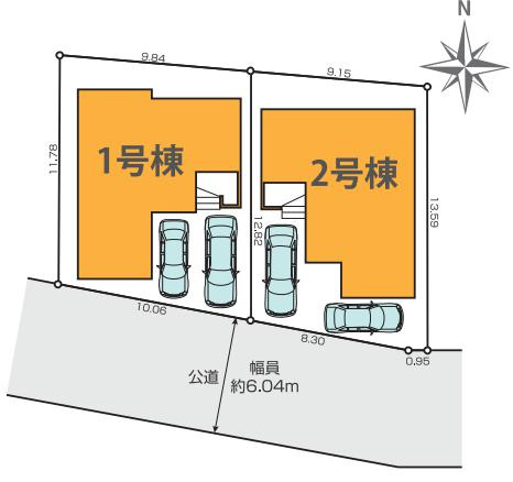 八王子市　富士見町　新築一戸建て　６期の区画図|～全2棟の新築一戸建て　南6ｍ道路に面しています～