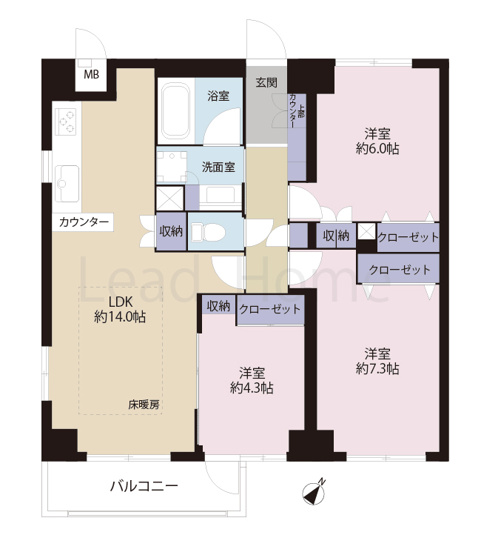 【間取り】 | クレッセント中目黒