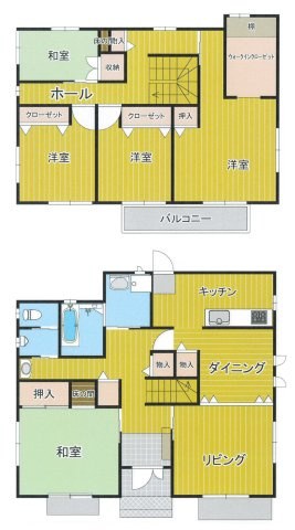 【間取り】 | 富岡町王塚戸建貸家B
