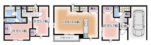 中村区岩塚町２丁目戸建の間取り