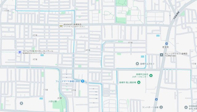 高槻市栄町　新築一戸建ての地図