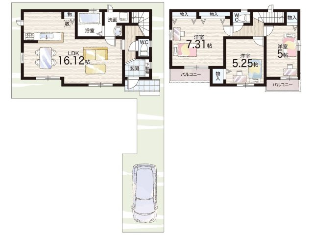 高槻市栄町　新築一戸建ての間取り|A号地