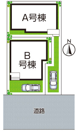 高槻市栄町　新築一戸建ての区画図|全2区画