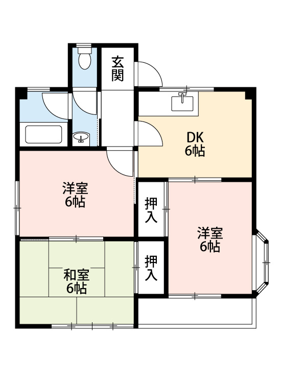 コーポドリームE　　刈谷市近郊の賃貸ならクラスホーム刈谷店の間取り