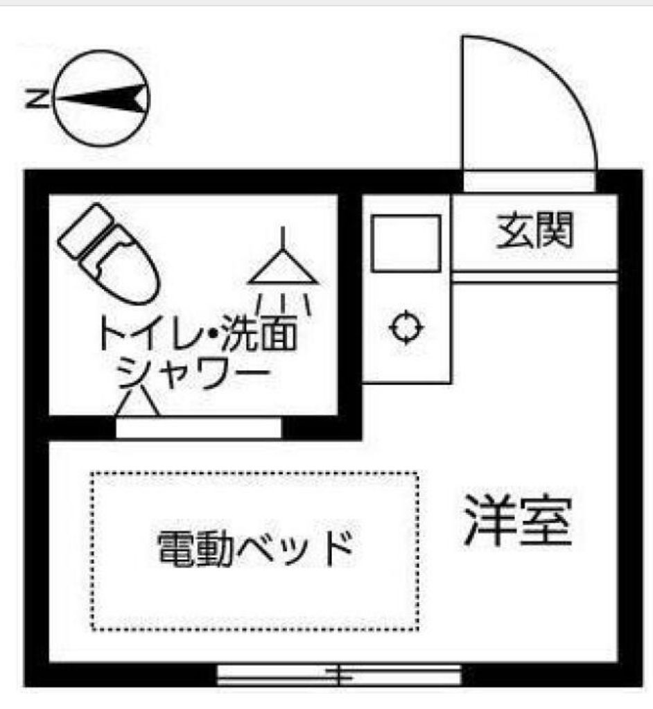 第１８紀州ハイツの間取り|シャワー、トイレ付