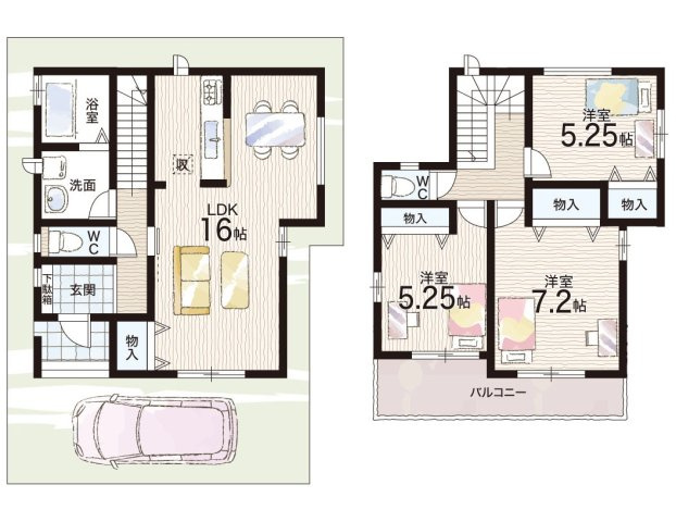 高槻市栄町　新築一戸建ての間取り|B号地