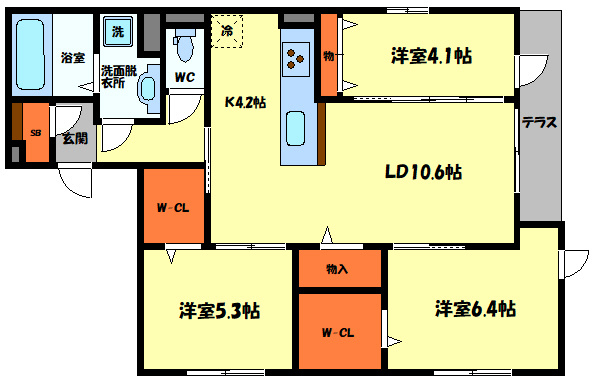 クラシスト北畠　晴明丘小学校区の間取り|クラシスト北畠　間取り