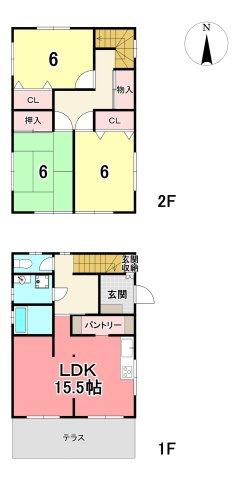 中古戸建　太田市大原町の間取り