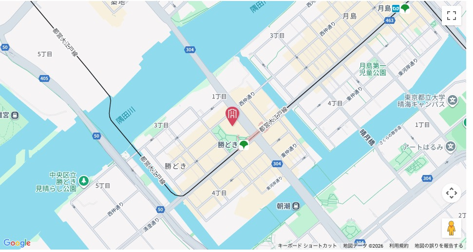 ★仲介手数料無料★KACHIDOKI VIEW TOWER（46階超高層につき眺望良好）の地図