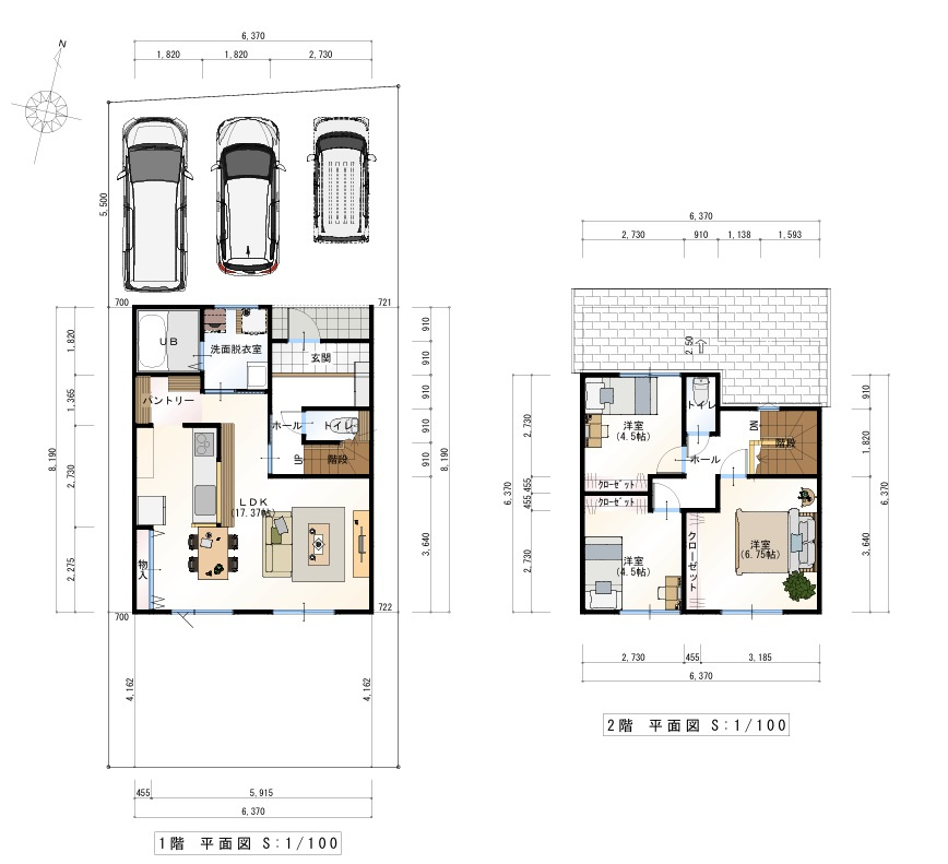 高知市南万々 -B号地・建築条件付き-売土地の参考プラン|B号地