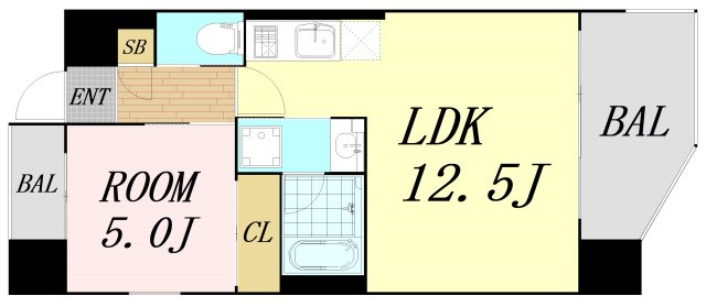 プレジオ玉造　仲介手数料無料の間取り