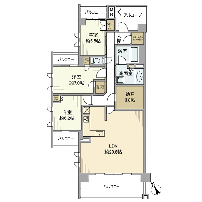 プラウド昭和楽園町テラス