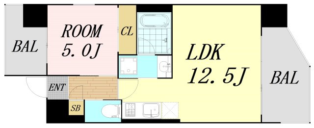 プレジオ玉造　仲介手数料無料の間取り