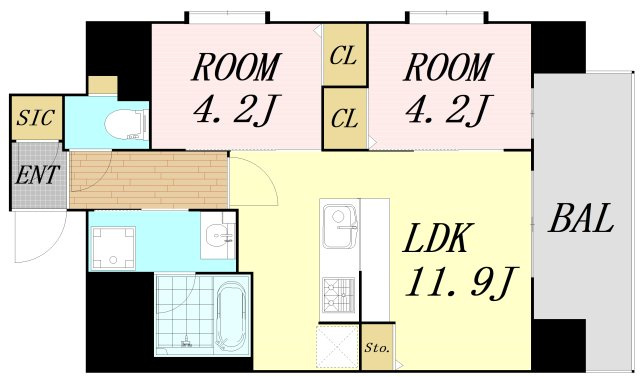 スプランディッド玉造　仲介手数料無料の間取り