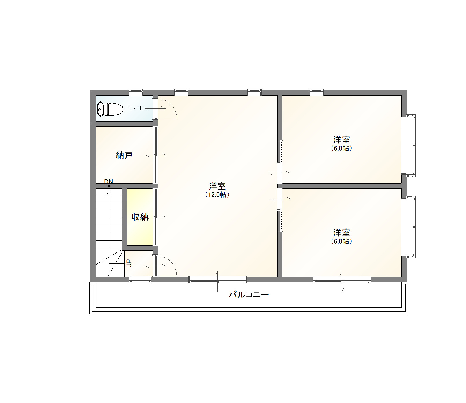 光の森　店舗付き住宅の間取り|3階間取り　居住スペース