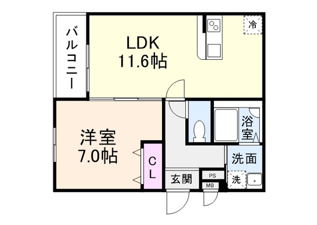 【間取り】 | ラフィーネ石本Ⅱ