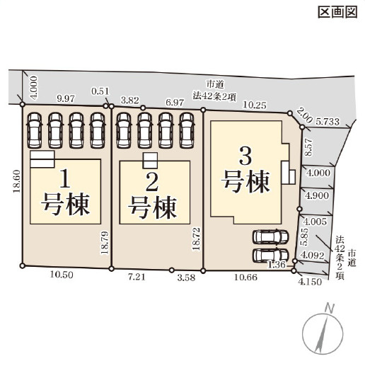 リーブルガーデン／東区長嶺東第六／２号棟の区画図