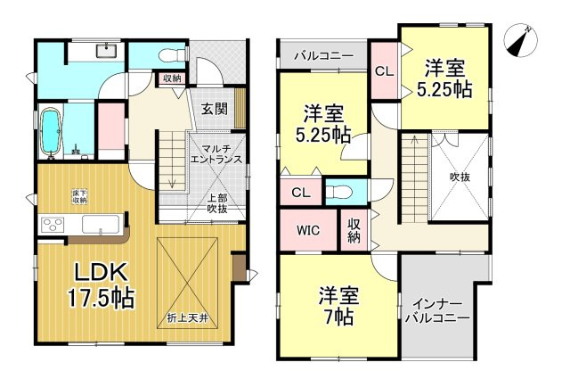 知多市八幡字荒古後　全3棟　3号棟の間取り|3LDK+マルチエントランス+WIC☆