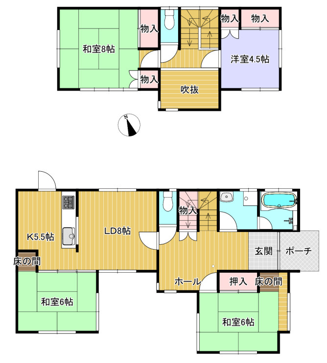 売中古住宅　ひたちなか市中根の間取り
