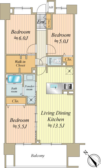 【間取り】専有面積：70.31㎡(21.26坪)。室内は2025年11月中旬新規リノベーション工事済。
