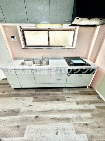 喜連西１丁目一戸建のキッチン|3口ガスシステムキッチン