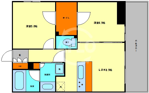 ラシュレ天満橋の間取り|ラシュレ天満橋　間取り