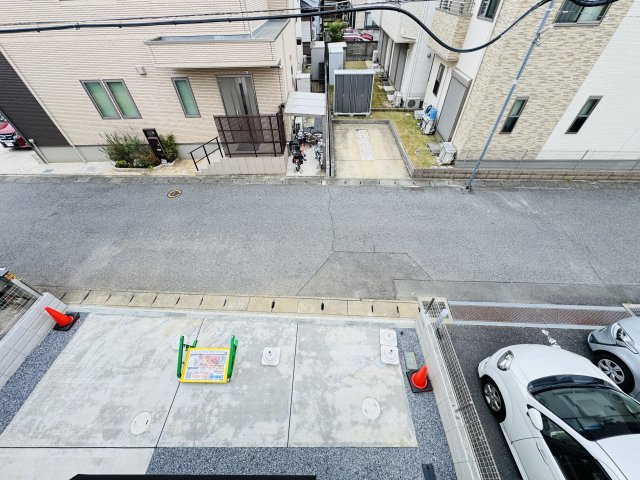 松戸市上本郷新築戸建【上本郷第二小学校：5分】の展望|バルコニーより道路側眺望