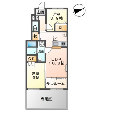 富山市掛尾町新築アパートの間取り