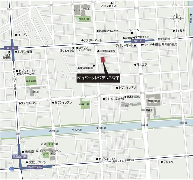 Ｎ’ｓパークレジデンス森下の地図