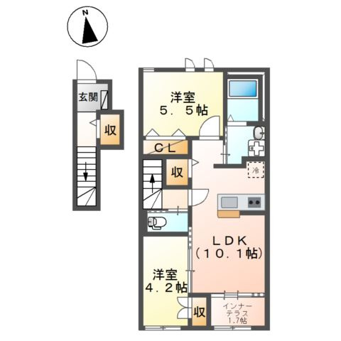 【間取り】 | 仮）しらさぎ２丁目新築アパート