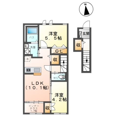 【間取り】 | 仮）しらさぎ２丁目新築アパート